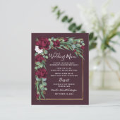 Karten für die Hochzeit im Herbst von Burgund und (Stehend Vorderseite)