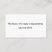 Karten für die Hochzeit von R.S.V.P. (Rückseite)