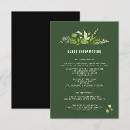 Karten für die Hochzeitdetails | Green Black Botan