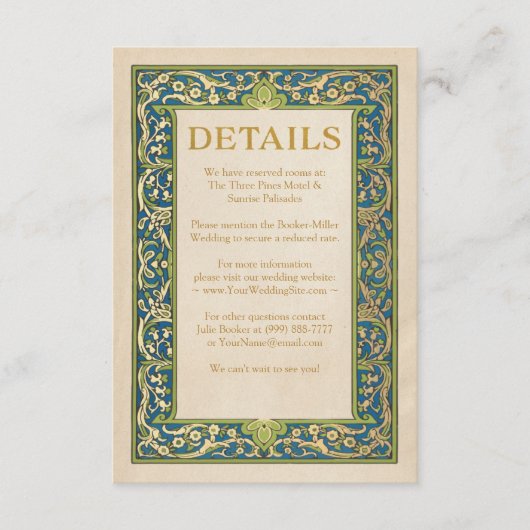 Karten für die Hochzeitdetails | Leuchtgarten (Vorderseite)