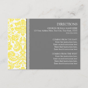 Karten für die Hochzeitrichtung Lemon Gray Damask