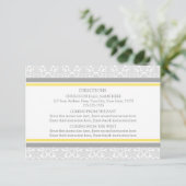 Karten für die Hochzeitrichtung Lemon Gray Damask (Stehend Vorderseite)