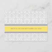 Karten für die Hochzeitrichtung Lemon Gray Damask (Rückseite)