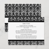 Karten für die Hochzeitrichtung Schwarz-Weiß-Damas (Vorne/Hinten)