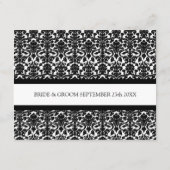 Karten für die Hochzeitrichtung Schwarz-Weiß-Damas (Rückseite)