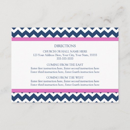 Karten für die Hochzeitrichtung Zickzack blaues, r (Vorderseite)