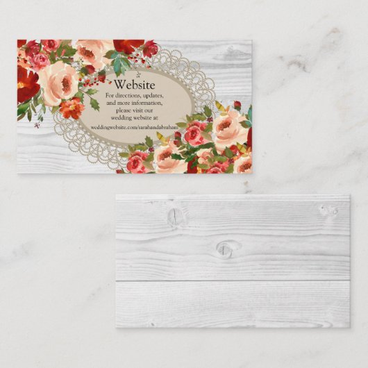 Karten für die Hochzeitswebsite (Vorne/Hinten)