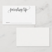 Karten für die Kinderbetreuung, Minimalistische In (Vorne/Hinten)