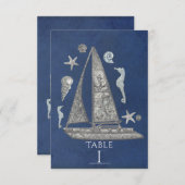 Karten für die Tischnummer Nautic Silver Boat & Be (Vorne/Hinten)