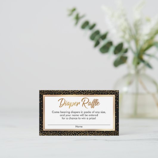 Karten für Gold und Black Confetti-Windeln (Stehend Vorderseite)