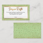 Karten für Gold und Green Confetti-Windeln (Vorne/Hinten)