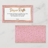 Karten für Gold und Rosa Confetti-Windeln (Vorne/Hinten)