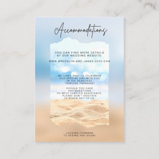 Karten für Hochzeiten am Strand (Rückseite)