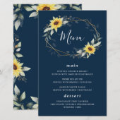 Karten für Hochzeiten von Sonnenblumen Navy, Geome (Vorne/Hinten)