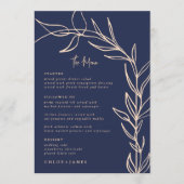 Karten für Hochzeitsskripte für Navy Foliage Arch (Vorderseite)