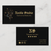 Karten für individuelles Tattoo-Studio | Modern un (Vorne/Hinten)