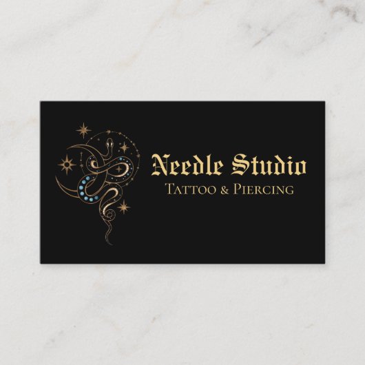 Karten für individuelles Tattoo-Studio | Modern un (Vorderseite)