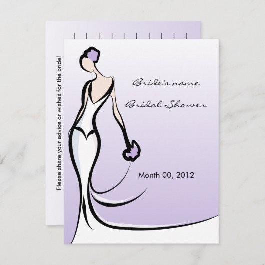 Karten für lila Brautpartys (Vorne/Hinten)
