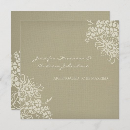 Karten für Vintage Verlobung (Vorne/Hinten)