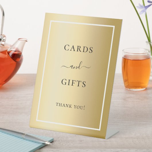 Karten geben Gold-Party Sockelschild (In Situ)