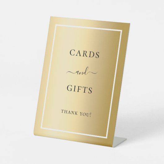 Karten geben Gold-Party Sockelschild (Vorderseite)