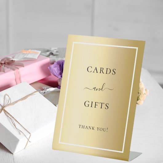 Karten geben Gold-Party Sockelschild