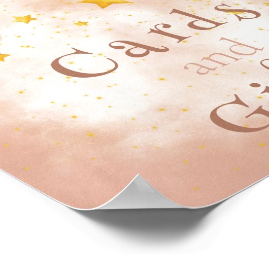 Karten & Geschenke Boho Regenbogen Gold Sterne mag Poster (Ecke)