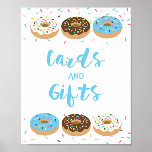 Karten & Geschenke Duschtisch Schild Blue Donuts (Vorne)