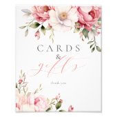 Karten Geschenke Elegantes rosa Blumenstrauß Baby Fotodruck (Vorne)