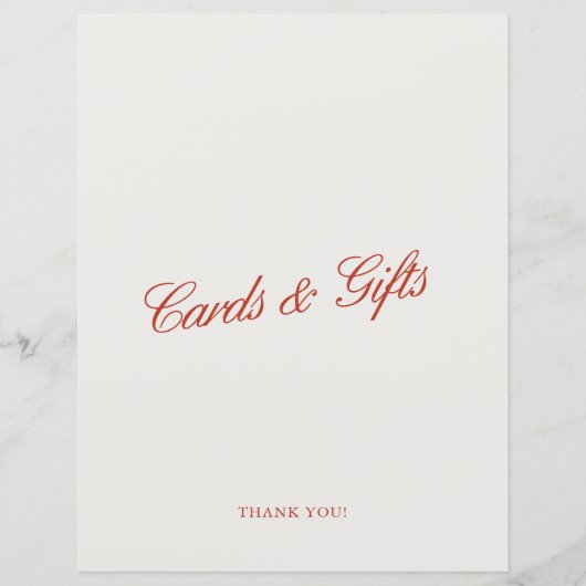 Karten & Geschenke Elegantes Rot & Elfenbeinheirat (Vorderseite)