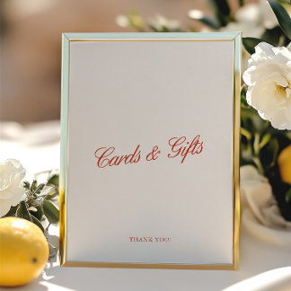 Karten & Geschenke Elegantes Rot & Elfenbeinheirat