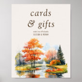 Karten & Geschenke Herbstsee-Hochzeit Digital oder Poster (Vorne)