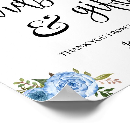 Karten & Geschenke Hochzeitsempfang blauer Schild (Ecke)