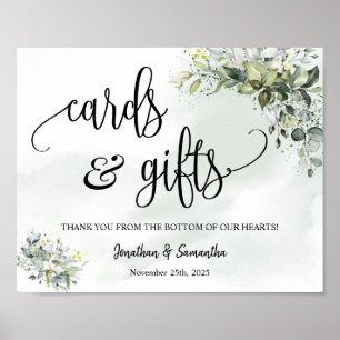 Karten & Geschenke Hochzeitsempfang Eukalyptusschi Poster