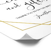 Karten & Geschenke Hochzeitsempfang Grüne Gold Zei Poster (Ecke)