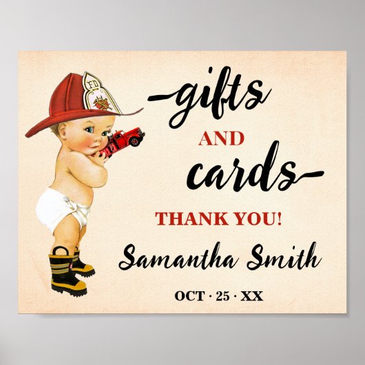 Karten & Geschenke Kleine Feuerwehrmänndusche Poster (Vorne)