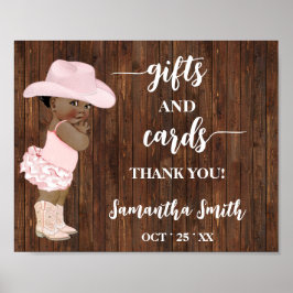 Karten & Geschenke Kleine OM Cowgirl Babydusche Un Poster