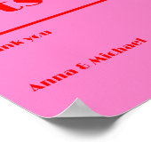 Karten Geschenke kühne Typografie Rosa Red Wedding Poster (Ecke)