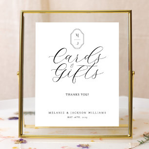 Karten & Geschenke Minimal Elegantes Script Gästeb Poster
