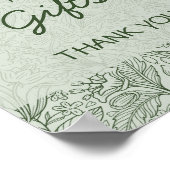 Karten & Geschenke Salbeigrün Florale Handschrift- Poster (Ecke)