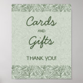 Karten & Geschenke Salbeigrün Florale Handschrift- Poster (Vorne)