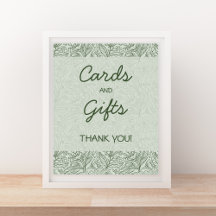 Karten & Geschenke Salbeigrün Florale Handschrift-