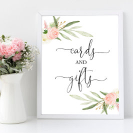 Karten Geschenke Schild Rosa Grüne Gold Babydusche