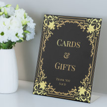 Karten & Geschenke Schwarz & Gold Hochzeit Elegant