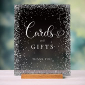 KARTEN & GESCHENKE Schwarz Silber Glitter Brautpar Acrylschild (Neutral)