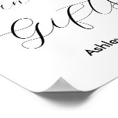 Karten Geschenke Schwarz-weißes Hochzeitplakat Poster (Ecke)