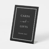 Karten Geschenke Schwarz-weißes Party Sockelschild (Vorderseite)