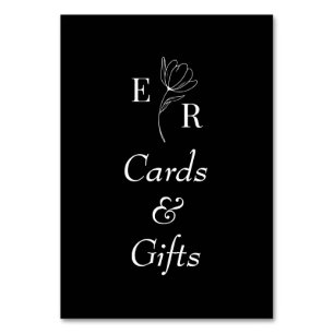 Karten & Geschenke Schwarzes Blumenmonogramm-Tisch