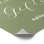 Karten Geschenke Seite Grün Weiße Hochzeit Poster (Ecke)