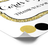 Karten Geschenke Signieren White Black Gold Confet Poster (Ecke)